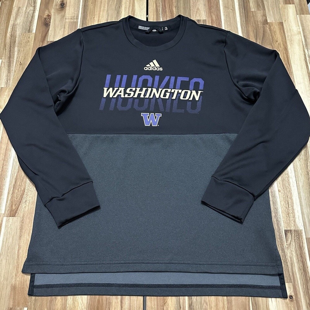 Adidas Black and Gray Washington Huskies Sweatshirt
